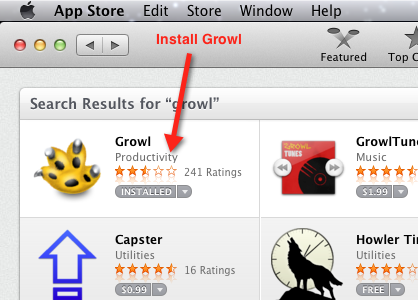 Growl mac app store apps